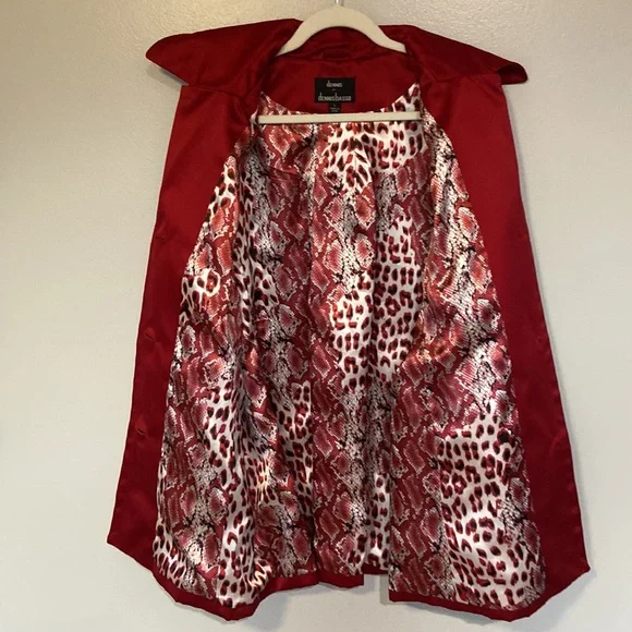 Dennis by Dennis Basso Women’s Red Spring Coat Size Large Festive color, EUC. - Picture 8 of 17